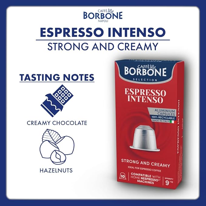 Caffe Borbone Aluminum Coffee Pods Compatible with Nespresso Original Machines, Espresso Intenso