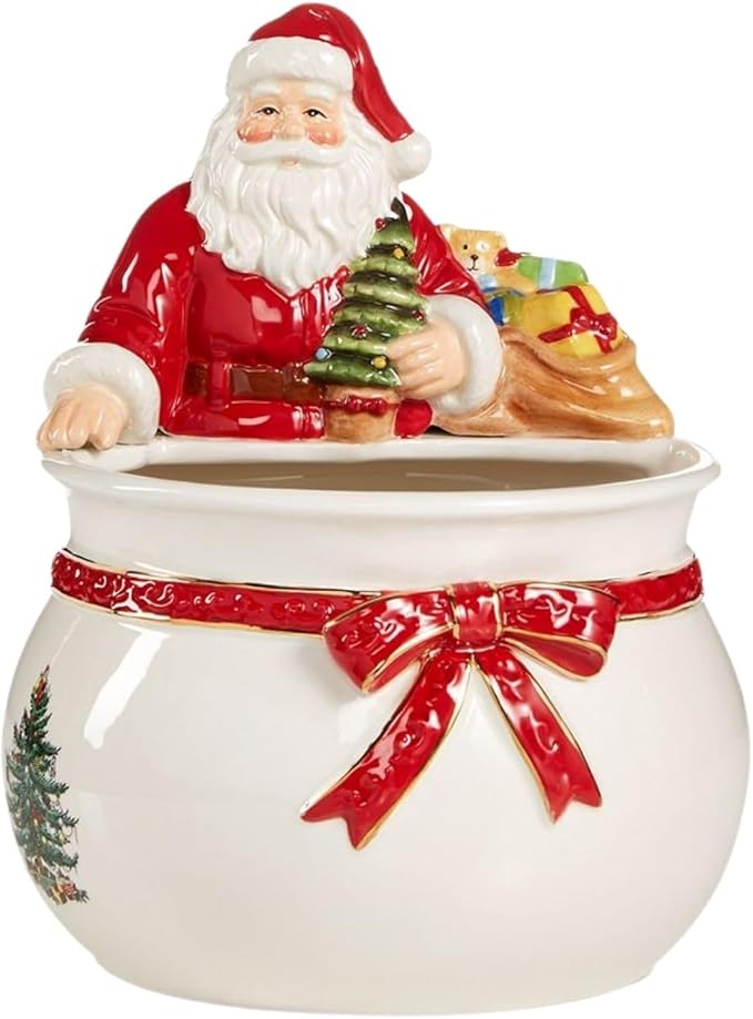 Spode Christmas Tree Candy Bowl - 7.5-Inch Earthenware Bowl for Candy, Nuts, Potpourri, Holiday