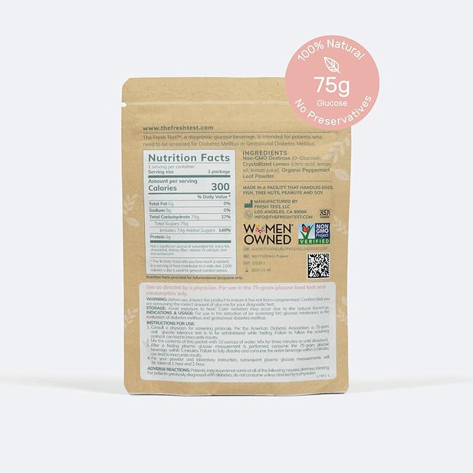 The Fresh Test, 75-gram Powder Drink Mix | Additive-Free, Non-GMO, Organic Ingredients | Mint
