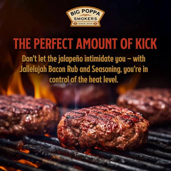 Big Poppa’s Jallelujah Jalapeño Bacon Seasoning – Sweet & Spicy Maple Bacon Rub for Beef, Pork