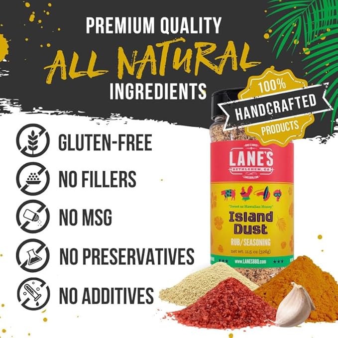 Lane's Island Dust Rub Alaea Hawaiian Sea Salt Seasoning Salt, All-Natural Hawaiian Alea Red Sea