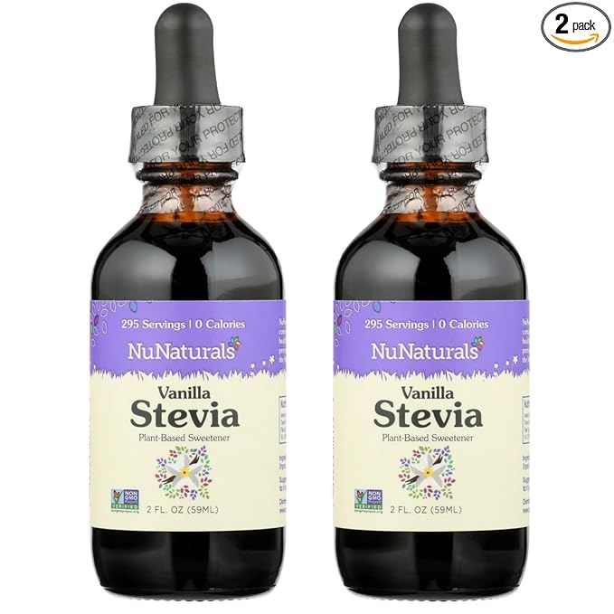 NuNaturals Liquid Vanilla Stevia, Sugar-Free Sweetener, Plant-Based Sugar Substitute, Zero Calorie