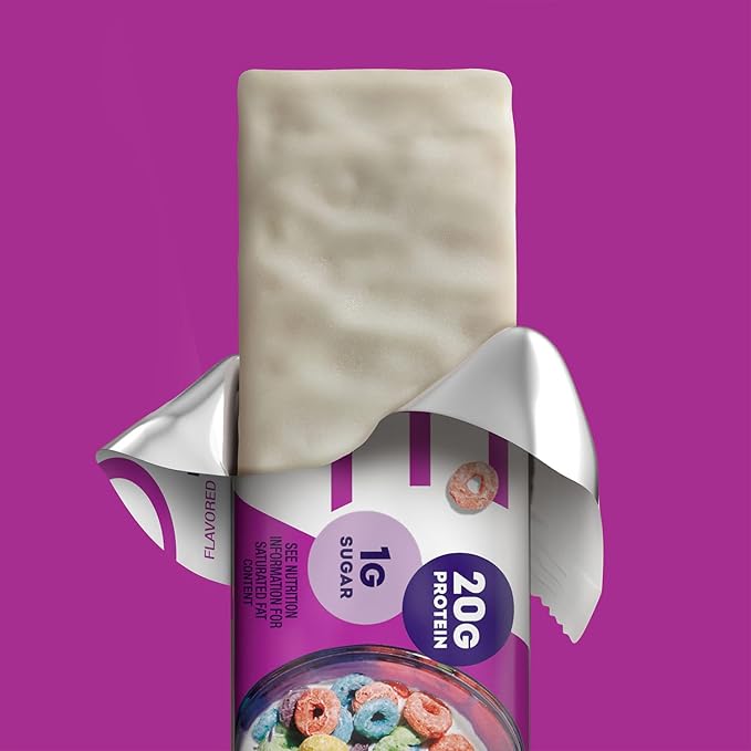 ONE Protein Bars, Fruity Cereal, Gluten Free with 20g Protein and 1g Sugar, Pantry Staples, 2.12 oz