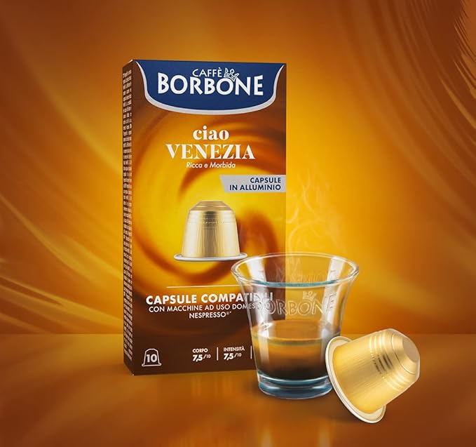 Caffe Borbone Aluminum Coffee Pods, Ciao Venezia, Medium Roast, Full-Bodied and Sweet, Genuine