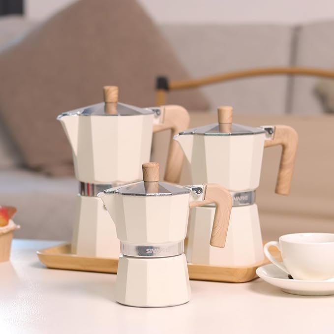 Sivaphe Aluminum Moka Pot 9 Espresso Cups, Percolator Espresso and Coffee Maker, Portable Stovetop