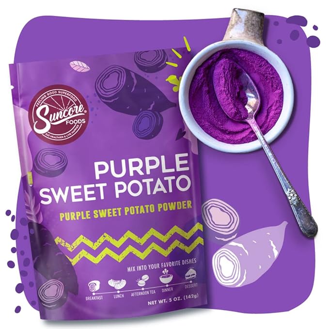 Suncore Foods Purple Sweet Potato Powder, Purple Food Coloring Powder, Gluten-Free, Non-GMO, 5oz (1