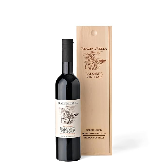 Blazing Bella Balsamic Vinegar - Original - Barrel aged traditional Modena Premium Reserve - 16.9