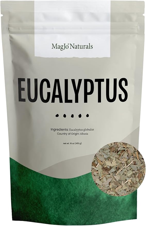 MagJo Naturals Dried Eucalyptus Leaf Cut & Sifted (16 Oz) Herbal Tea, Packaged in the USA with