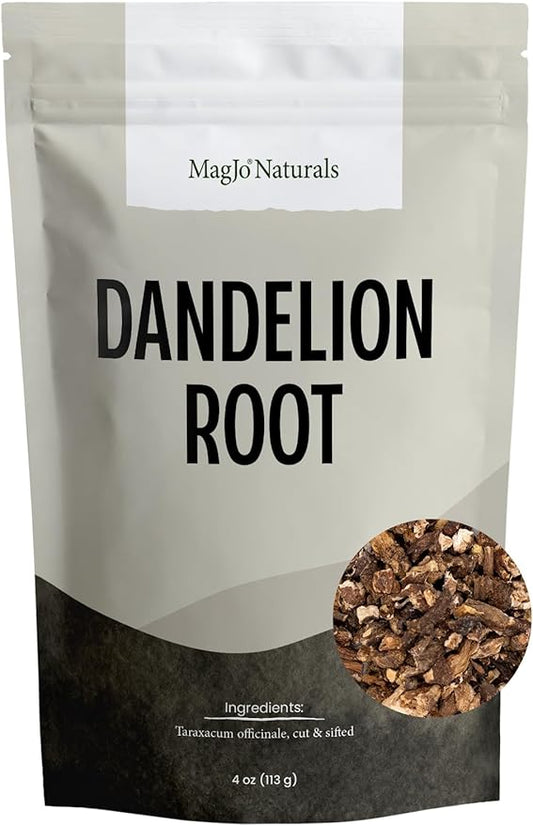 MagJo Naturals Dandelion Root, Raw, Not Roasted, Loose Tea (50 + Cups) (4 oz) 100% Wild-Crafted