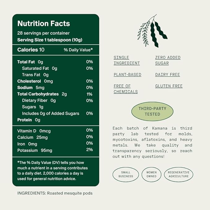 Kamana Caffeine Free Coffee Alternative - 100% Mesquite, Medium Roast Coffee Substitute - Smooth &