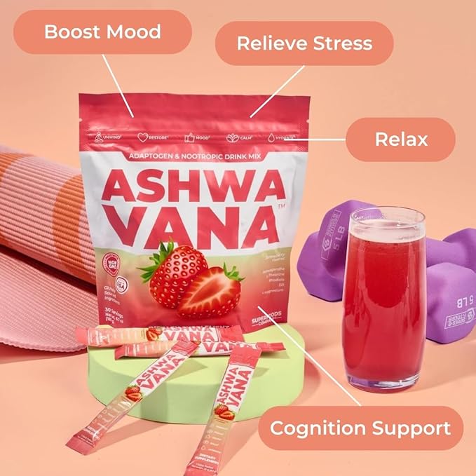 Zen Relax Drink Mix - Nootropic, Adaptogen-Infused Ashwagandha Beverage - Rhodiola, Magnesium