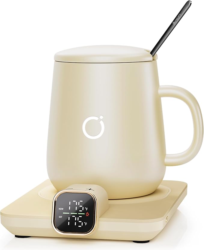 Coffee Mug Warmer Set, Temperature Control Smart Heated Mug for Desk, Electric Coffee Warmer with