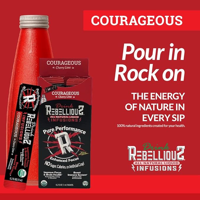 Rebellious Courageous Cherry Lime Organic Drink Mix ??Zero Calorie Energy Drink Mix | Monk Fruit &