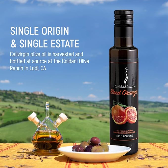 Calivirgin Blood Orange Olive Oil - Blood Orange Infused Extra Virgin Olive Oil - Cold Pressed