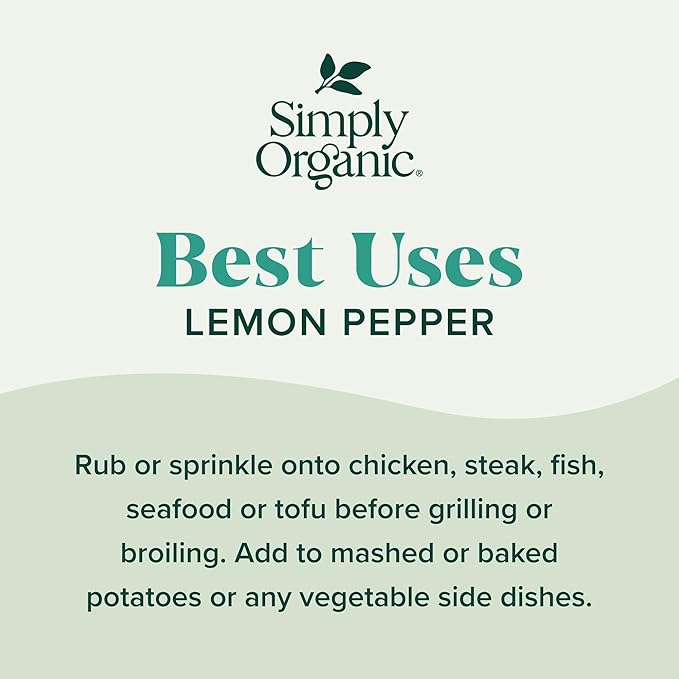 Simply Organic Btl Lemon Pepper Org, 3.17 Oz (Pack Of 6)