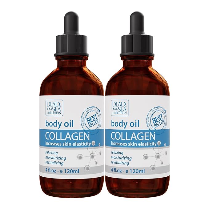 Dead Sea Collection Body Oil for Dry Skin - Collagen & Vitamin E - Moisturizing & Nourishing