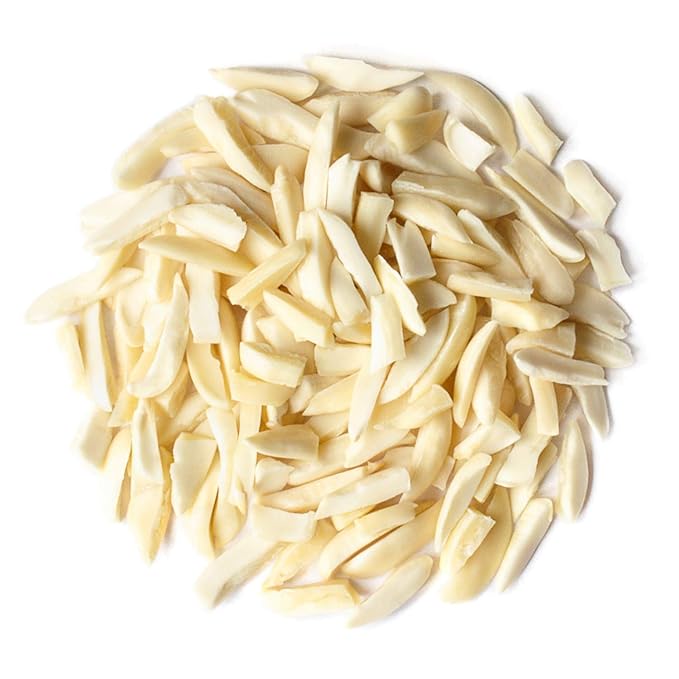 Food to Live - Blanched Slivered Almonds, 12 Pounds Chopped Raw Blanched Almonds, Unsalted, Vegan
