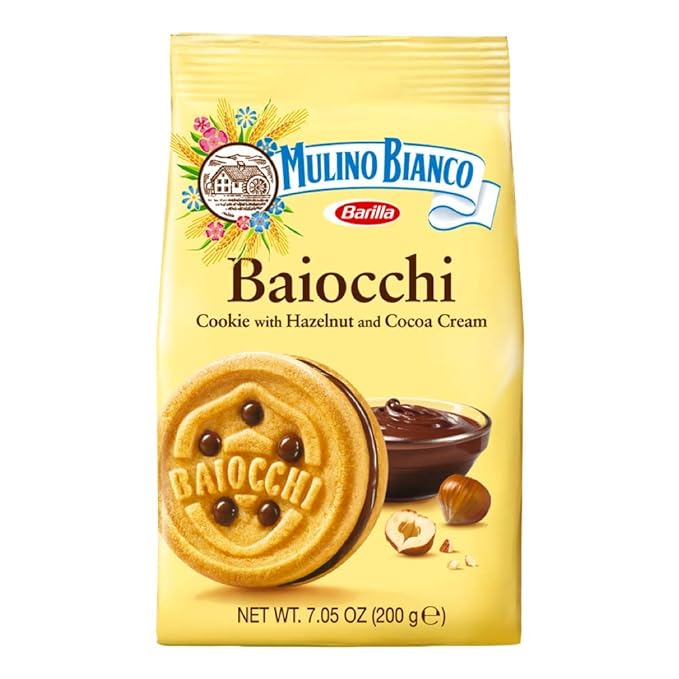 Mulino Bianco Baiocchi Cookies ??Pack of 10 (7.05oz Bags) ??Authentic Italian Biscuits with
