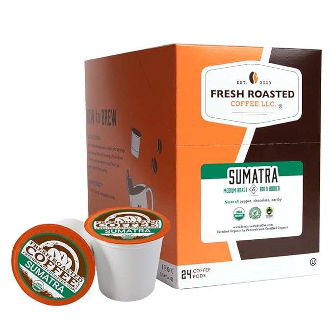 Fresh Roasted Coffee, Organic Sumatra | 100% Single Origin, USDA Organic, Kosher | Medium Roast