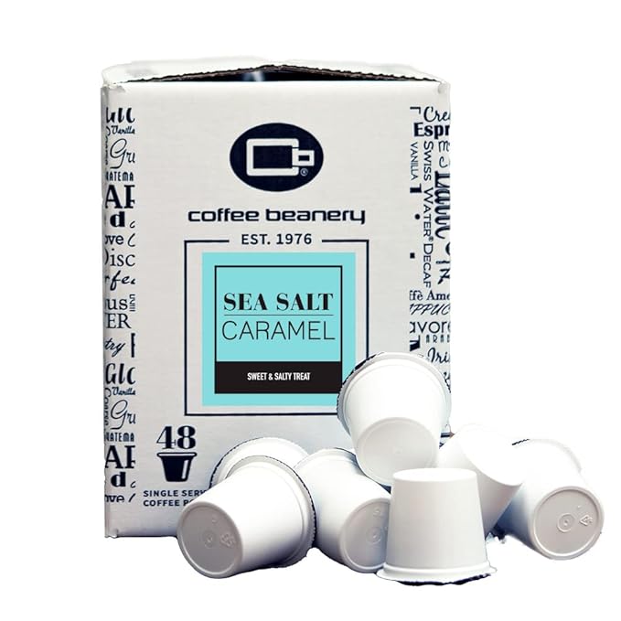 Sea Salt Caramel Coffee Pods by Coffee Beanery | 192ct Bulk Flavored Coffee Pods Medium Roast Coffee