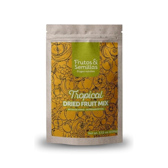 Frutos & Semillas Tropical Burst Dried Fruit Mix: Pineapple, Mango, Papaya, Strawberry & Banana