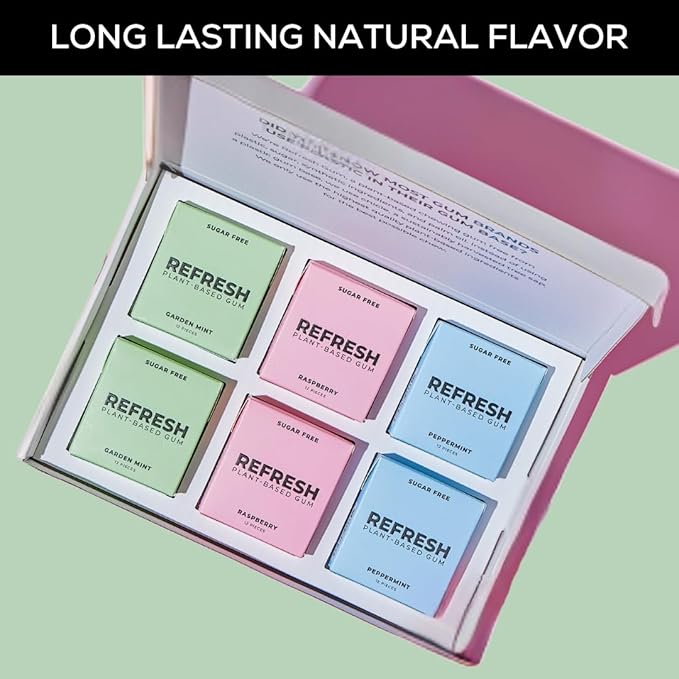 Refresh Gum, Xylitol, Natural, Sugar Free, Long Lasting, Plastic Free, Natural Flavors & Organic