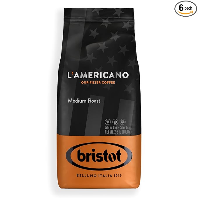Bristot L?˜americano Filter Coffee | Italian Coffee Beans | Medium Roast | Low Acid | 2.2lbs/1k - 6