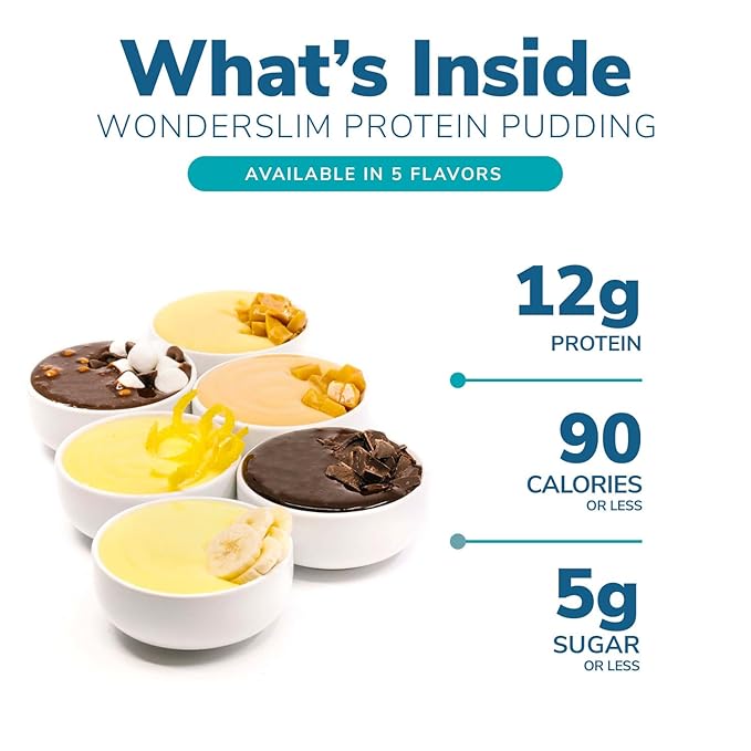 WonderSlim Protein Pudding, Toffee Cream, Gluten Free, Low Carb (7ct)