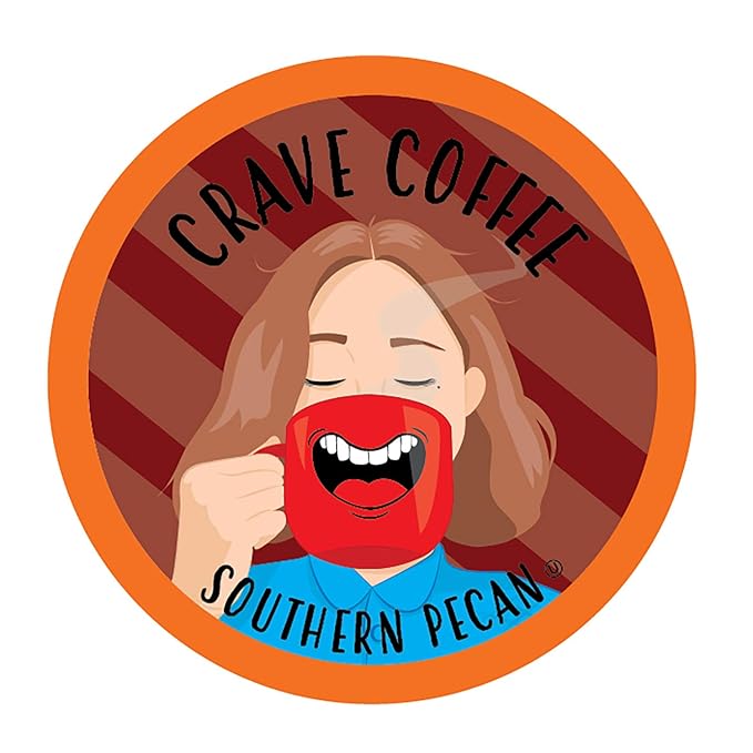 Crave Beverages Flavored Coffee Pods, Compatible with Keurig K-Cup Brewers, Southern Pecan, 100