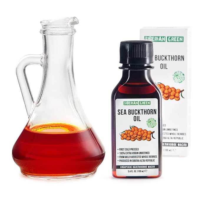 Siberian Sea Buckthorn Oil | 100% Natural Extra Virgin Cold Pressed 100 ml / 3.4 fl oz | Unrefined