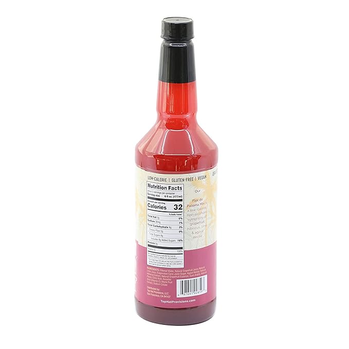Top Hat Hibiscus Paloma Mix - Craft Grapefruit Hibiscus Cocktail Mixer - Handcrafted with Organic