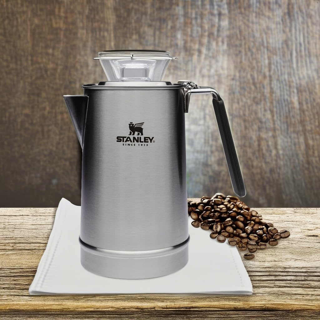 STANLEY Hold Tight Percolator Coffee Pot 1.1 qt | Stainless Steel 6 Cup Coffee Maker | Stove Top or