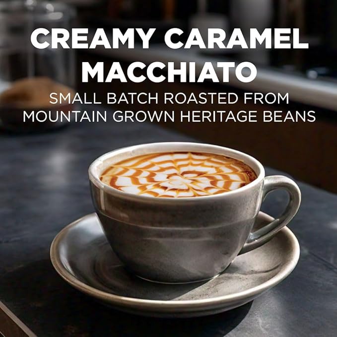 Intelligent Blends Caramel Macchiato Flavored Coffee Pods, 100 ct, Medium Roast Recyclable Single