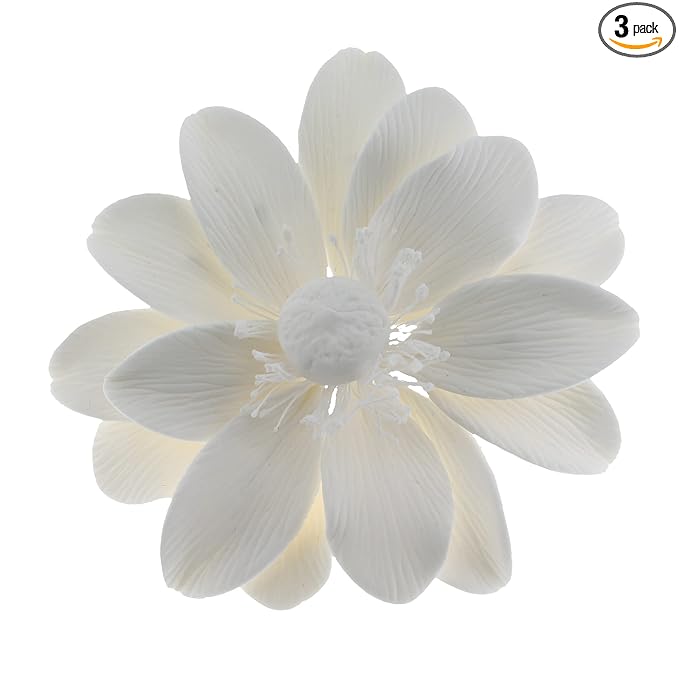 Global Sugar Art Double Anemone Sugar Cake Flowers White, 3 Count by Chef Alan Tetreault