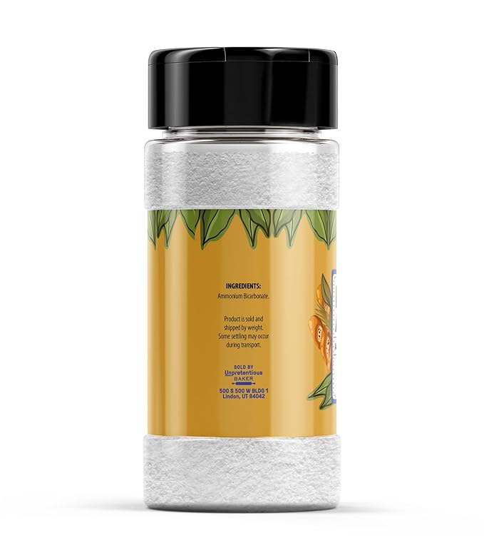Unpretentious Baker's Ammonia (8 oz), Ammonium Bicarbonate, Traditional Leavening Agent