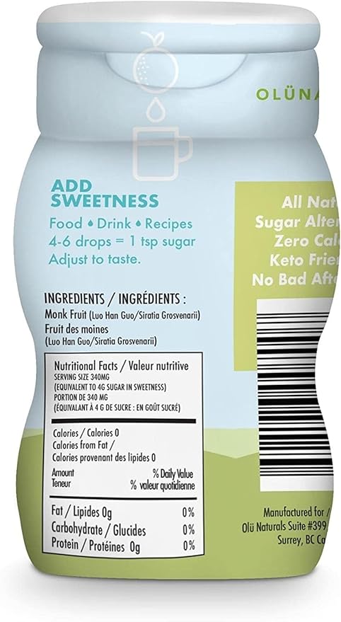 SweetMonk - 100% Pure Original Monk Fruit Sweetener Liquid Sugar Substitute - 1.7oz | No Water