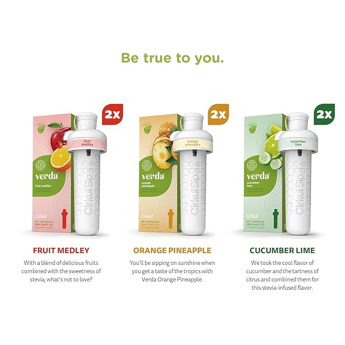 Cirkul Verda Flavor Cartridge Variety Pack with Antioxidants, Stevia, and Vitamin B, 6-Pack (2