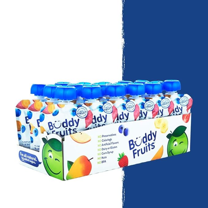 Buddy Fruits & Veggies Snacks To Go Blueberry Sweet Potato Unsweetened Applesauce 3.2oz (18pk)