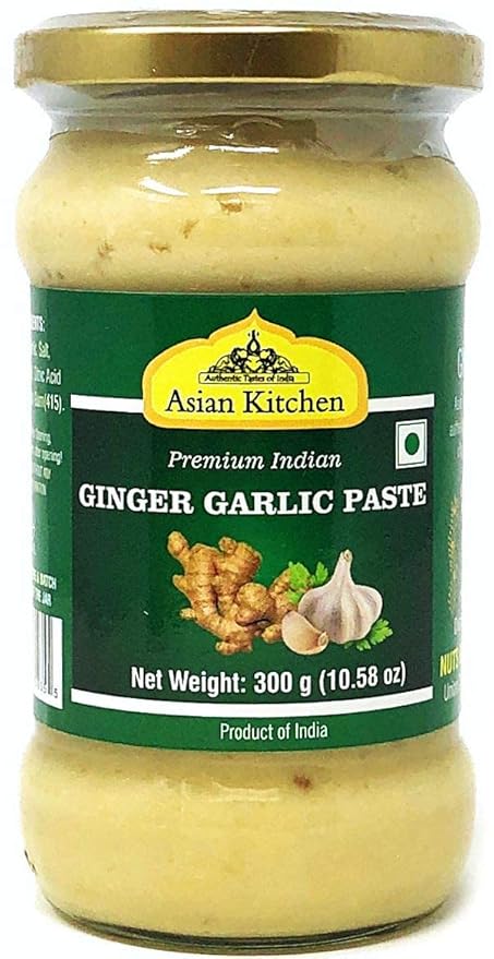 Asian Kitchen Ginger Garlic Cooking Paste 10.58oz (300g) Glass Jar, Pack of 5+1 FREE ~ Vegan |