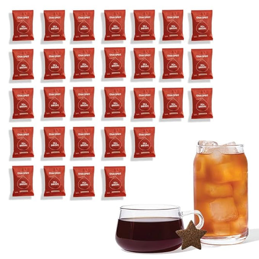 Tea Drops 30 Bulk Pack Organic Spiced Chai Bagless Tea - Loose Leaf, Lightly Sweetened, On-The-Go.