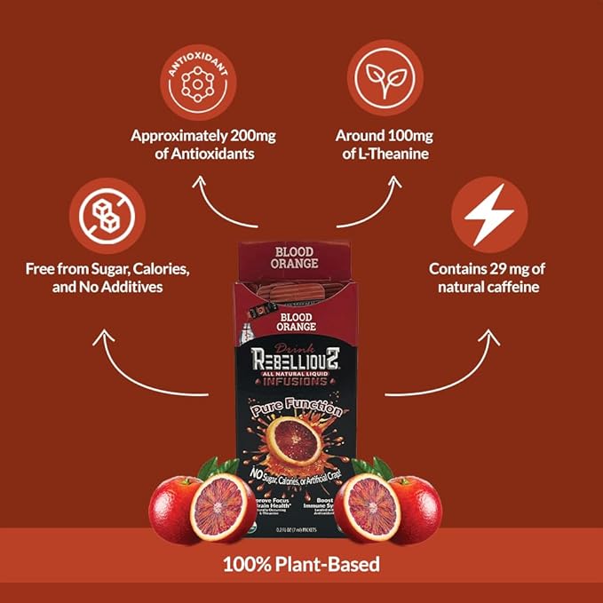 Rebellious Blood Orange Organic Drink Mix ??Organic Zero Calorie Energy Drink Mix | Monk Fruit &