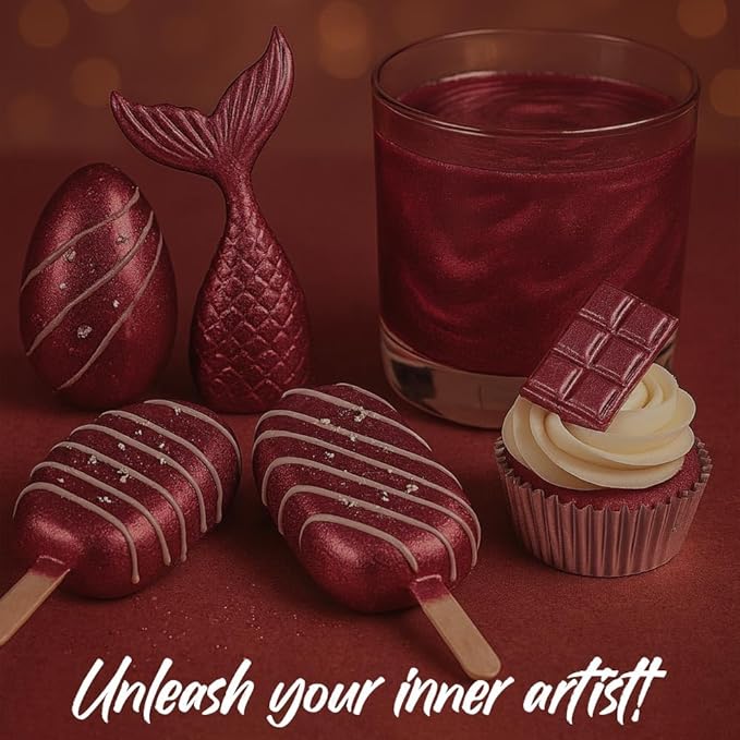 Bulk (20g) Red Luster Dust Edible Glitter for Cocktails | Premium Edible Maroon Red Luster Dust for