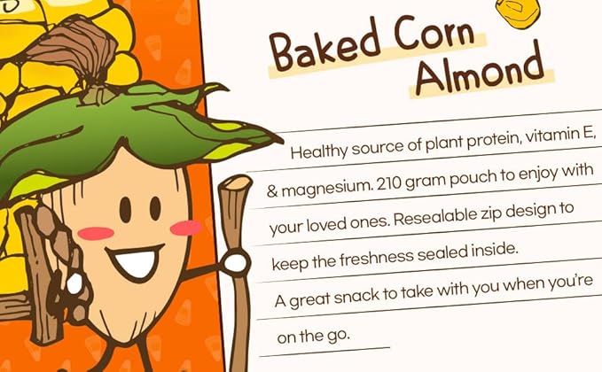 [Official Gilim HBAF] Korean Baked Corn Crunchy Almonds Nut | Nutritious & Gluten Free | Kids Lunch