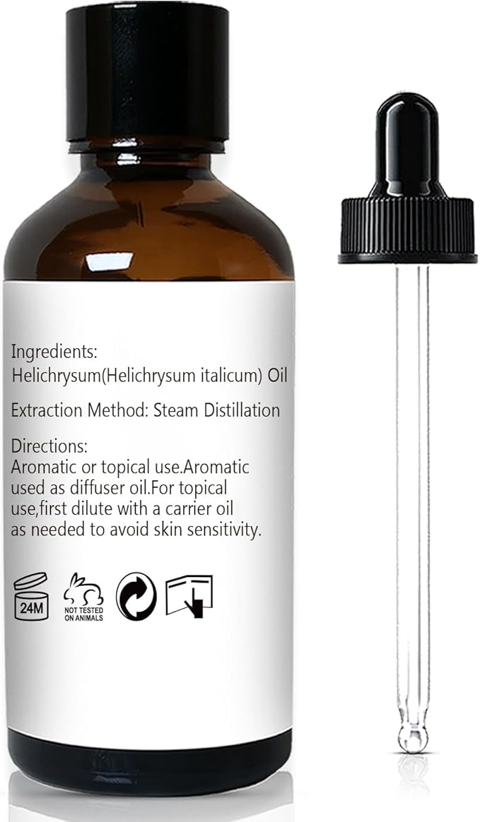 Helichrysum Essential Oil, 100% Pure Undiluted Helichrysum Oil for Aromatherapy Beauty & Home Care