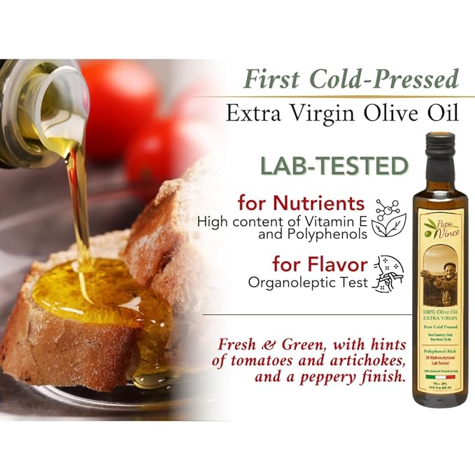 Papa Vince Extra Virgin Olive Oil & Balsamic Set - EVOO First Cold Pressed Dec 2023/24, Balsamic