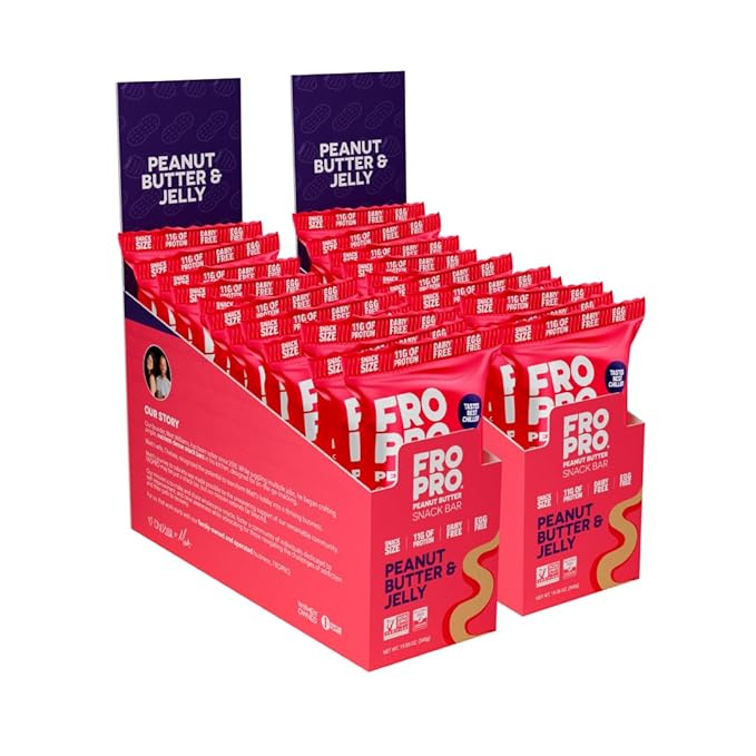 FROPRO Plant Protein Snack Bars - Plant Based Protein Bars, All-Natural, Gluten, Dairy, & Soy Free