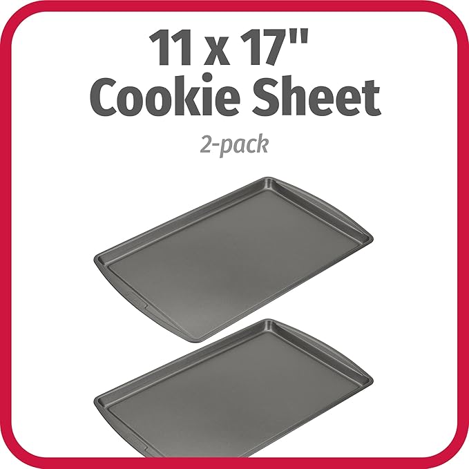 GoodCook AirPerfect Non-Stick 17” X 11" Cookie Sheet Set , Homemade, Frozen & Leftover Slices, Set