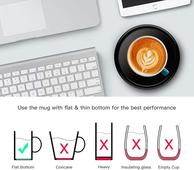 BESTINNKITS Smart Coffee Cup Warmer Set, Auto On/Off Gravity-induction Mug Office Desk Use, Candle