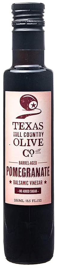 Pomegranate Balsamic Vinegar - Gourmet Barrel Aged Infused Balsamic Vinegar - Great for Dressing