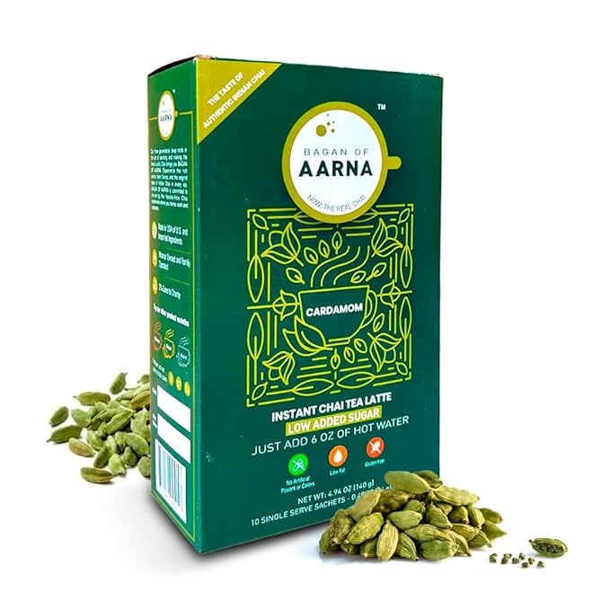 Bagan of Aarna Instant Cardamom Chai, All Natural Spiced Tea Mix, Authentic Chai Powder with